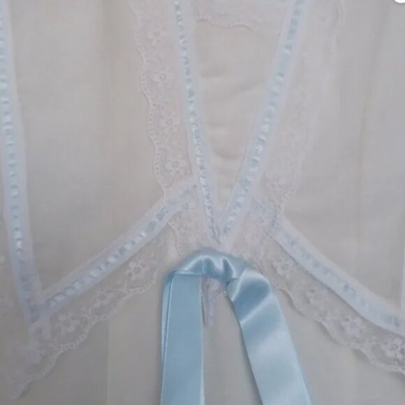 Authentic Vintage Gunne Sax Sailor Collar Pleated McClintock White Prairie Dress - Picture 5 of 10